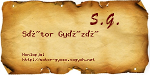 Sátor Győző névjegykártya